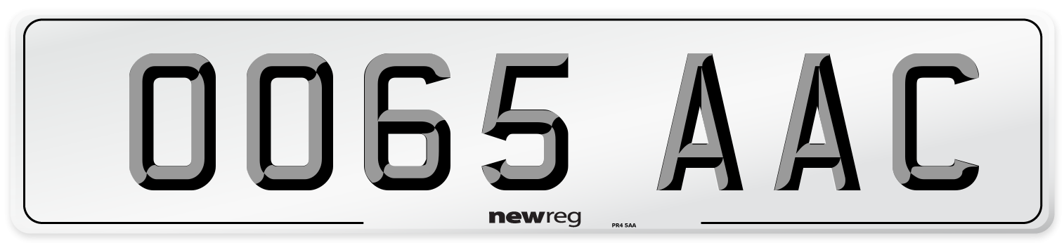 OO65 AAC Number Plate from New Reg